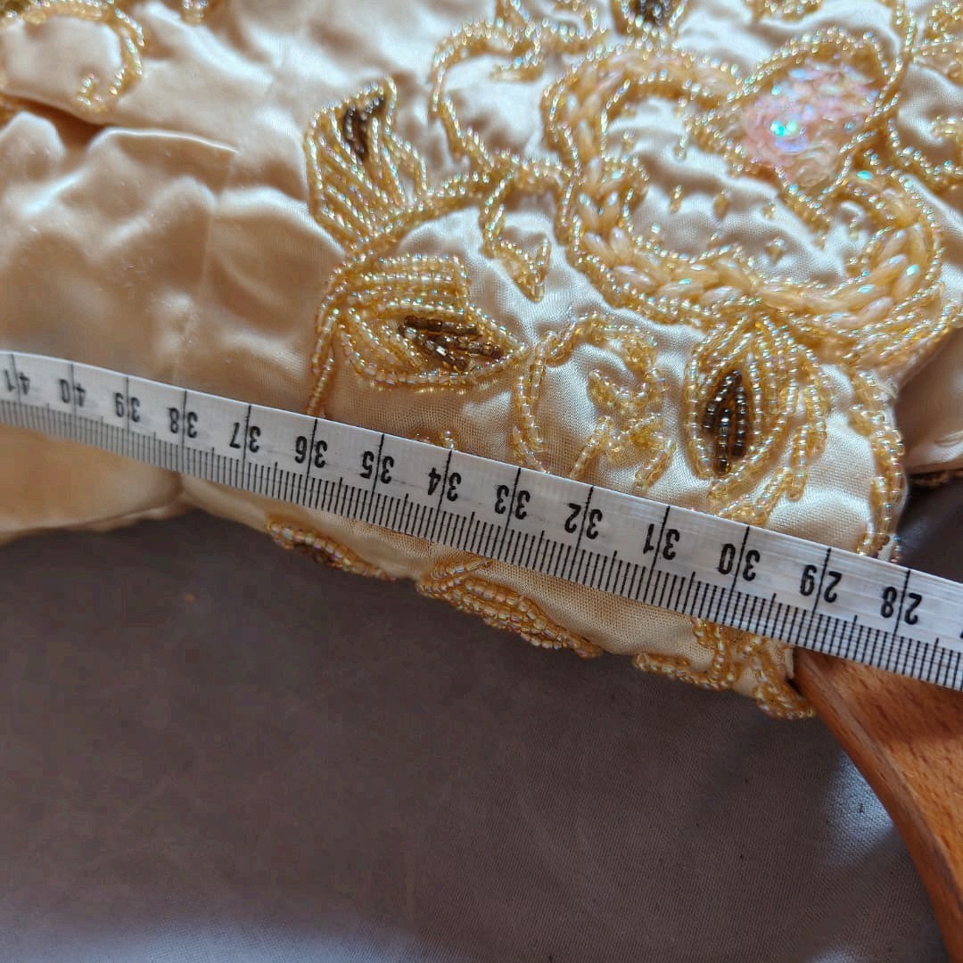 Vintage Algerian Constantine Chemsa Gandoura Gold Embroidered Dress Used