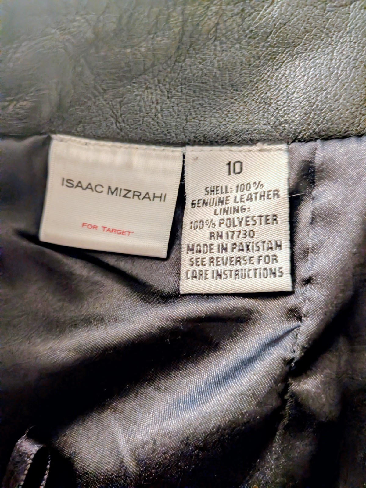 Black Leather Andrew Marc Leather Vest & Isaac Maserati Skirt 2pc LOT