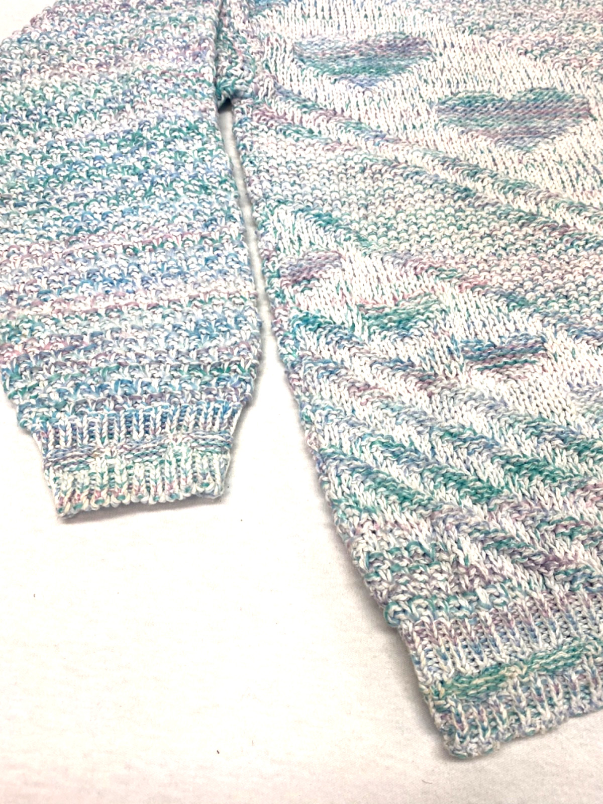 Vintage Sweater Knit Pastel Hearts United States Sweater Company Retro 80s