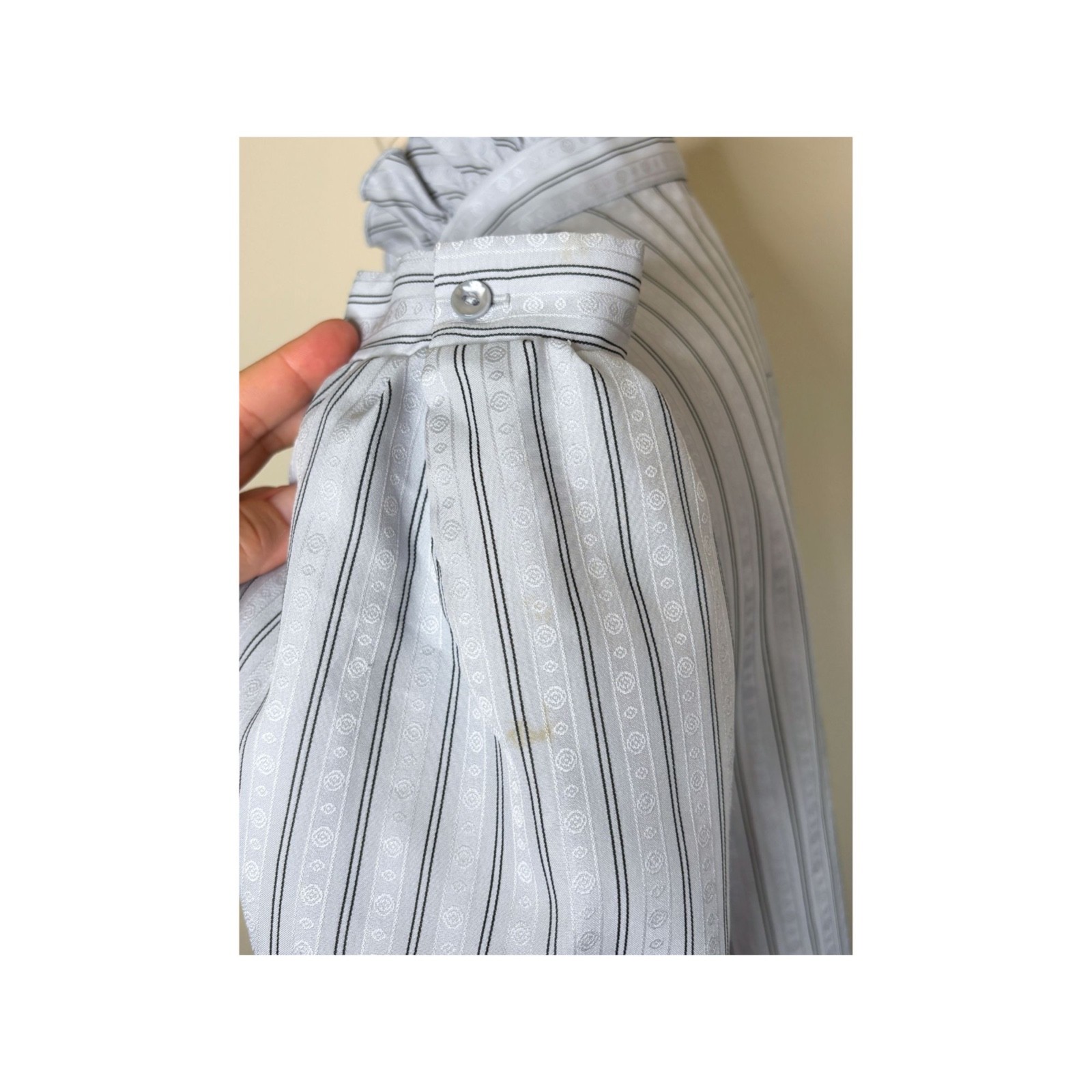 Vintage 80s gray Jonquil ruffle front blouse vintage size 18 bust 44 inches