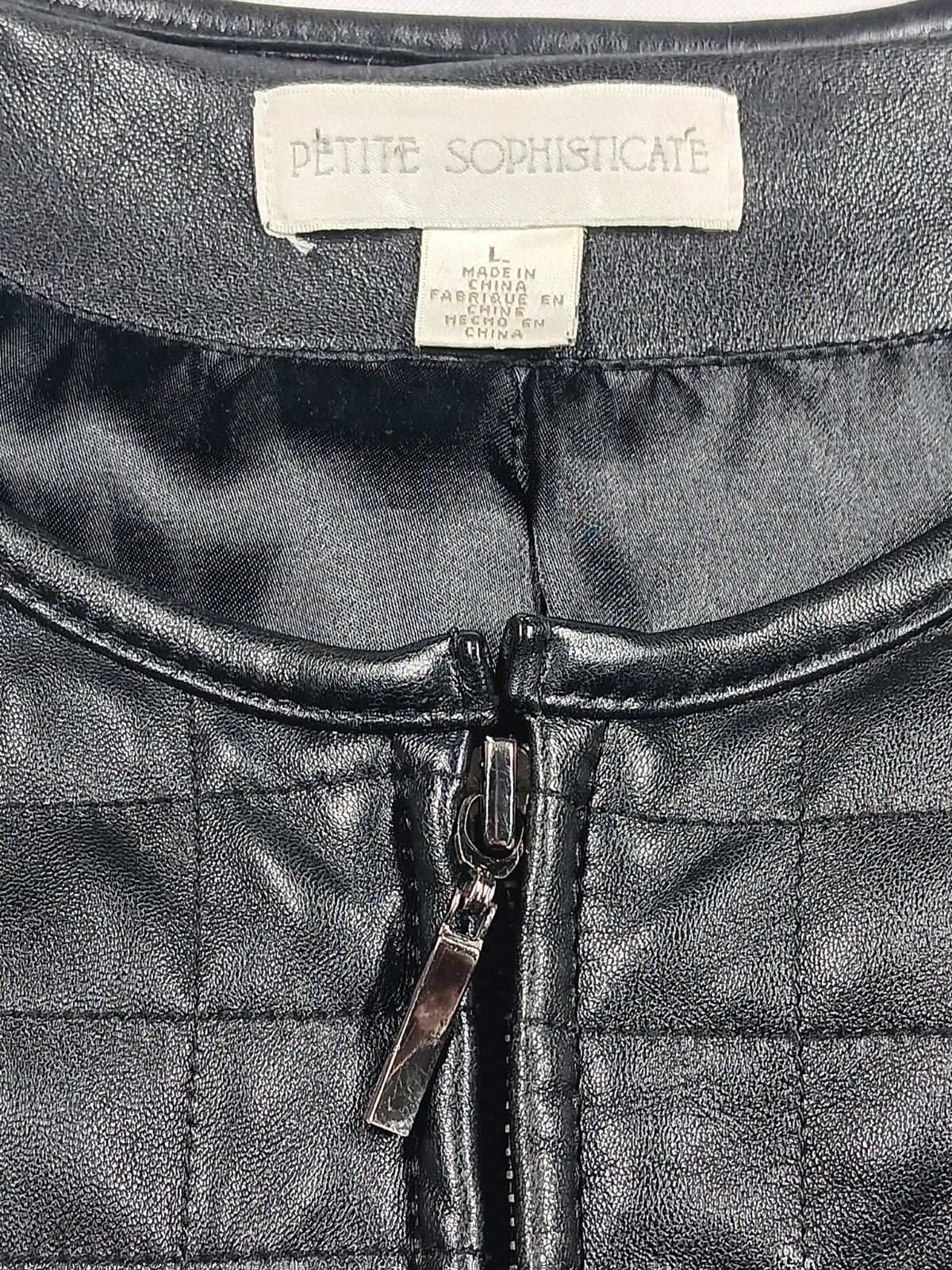 Petite Sophisticate Vintage Leather Jacket Ladies Size Large Black