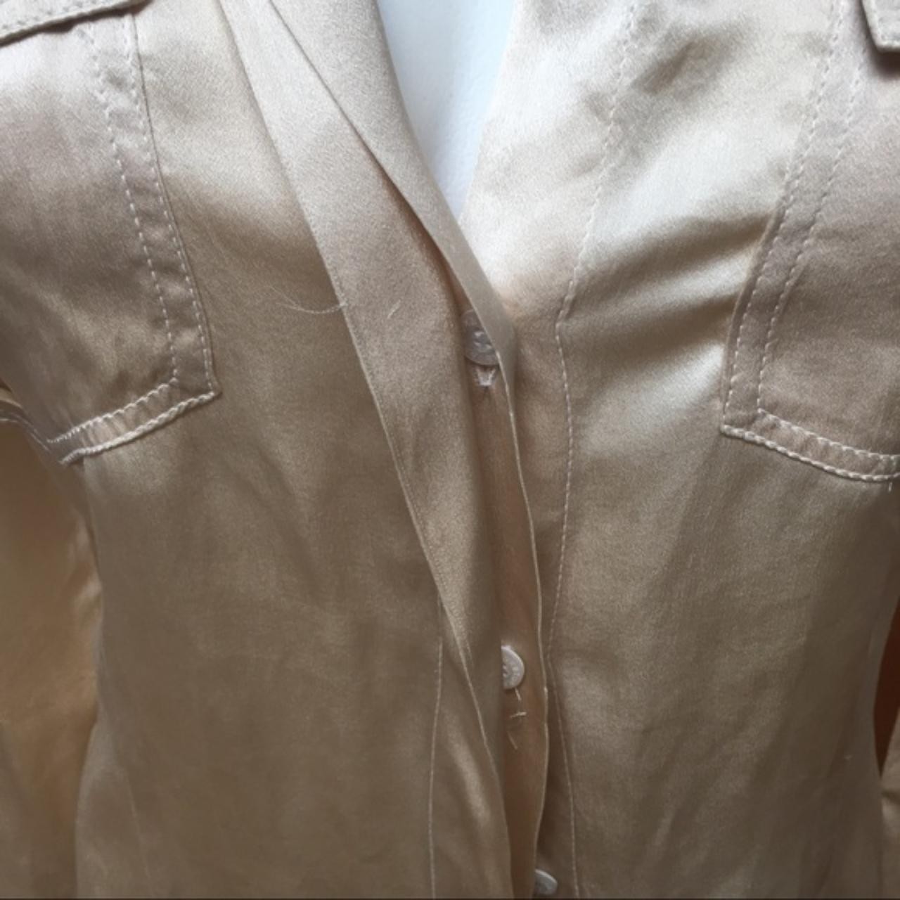 silk top Women&rsquo;s Cream button down Blouse
