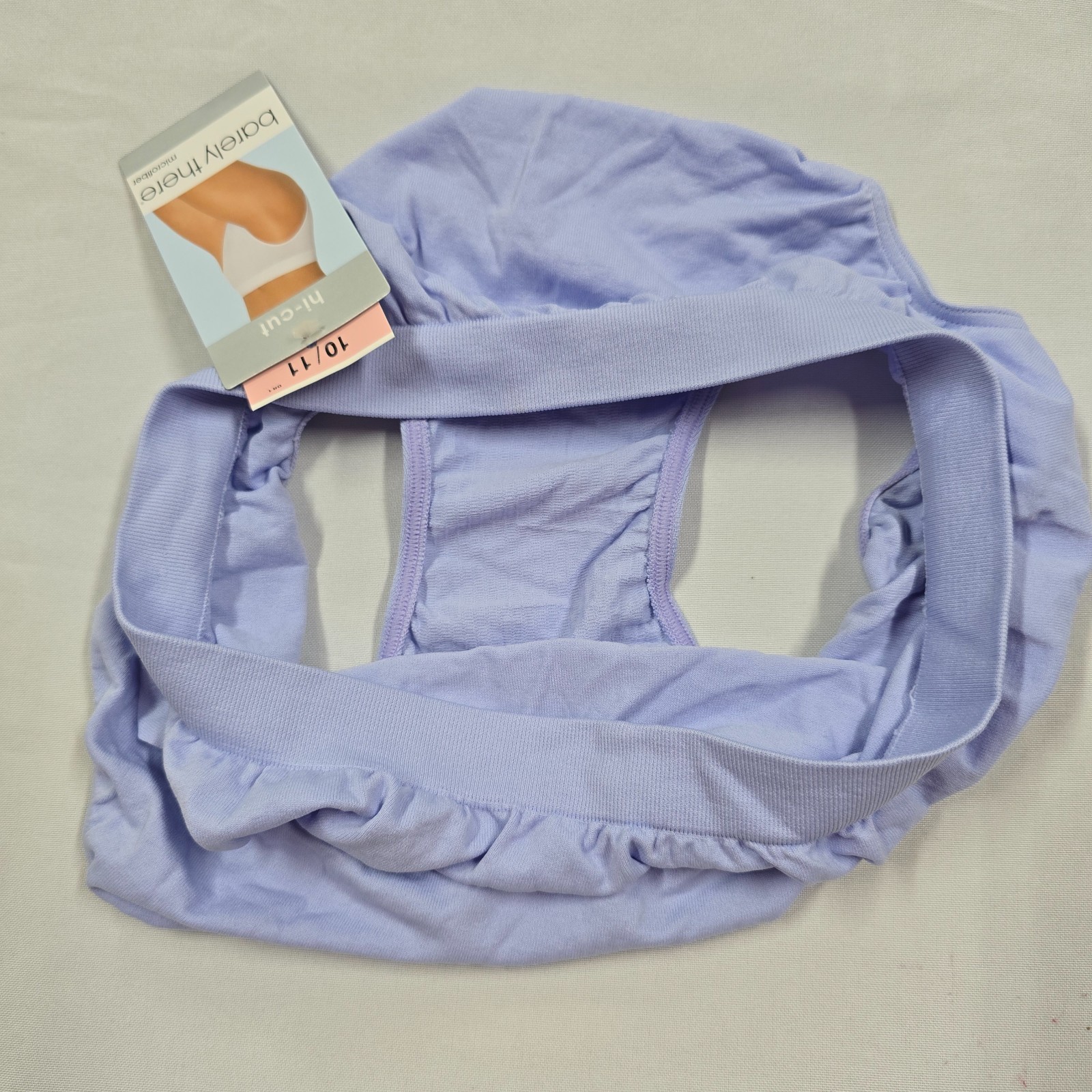 Vtg BARELY THERE 2303 Solid Microfiber Hi-Cut 10/11 Lavender Panties NEW