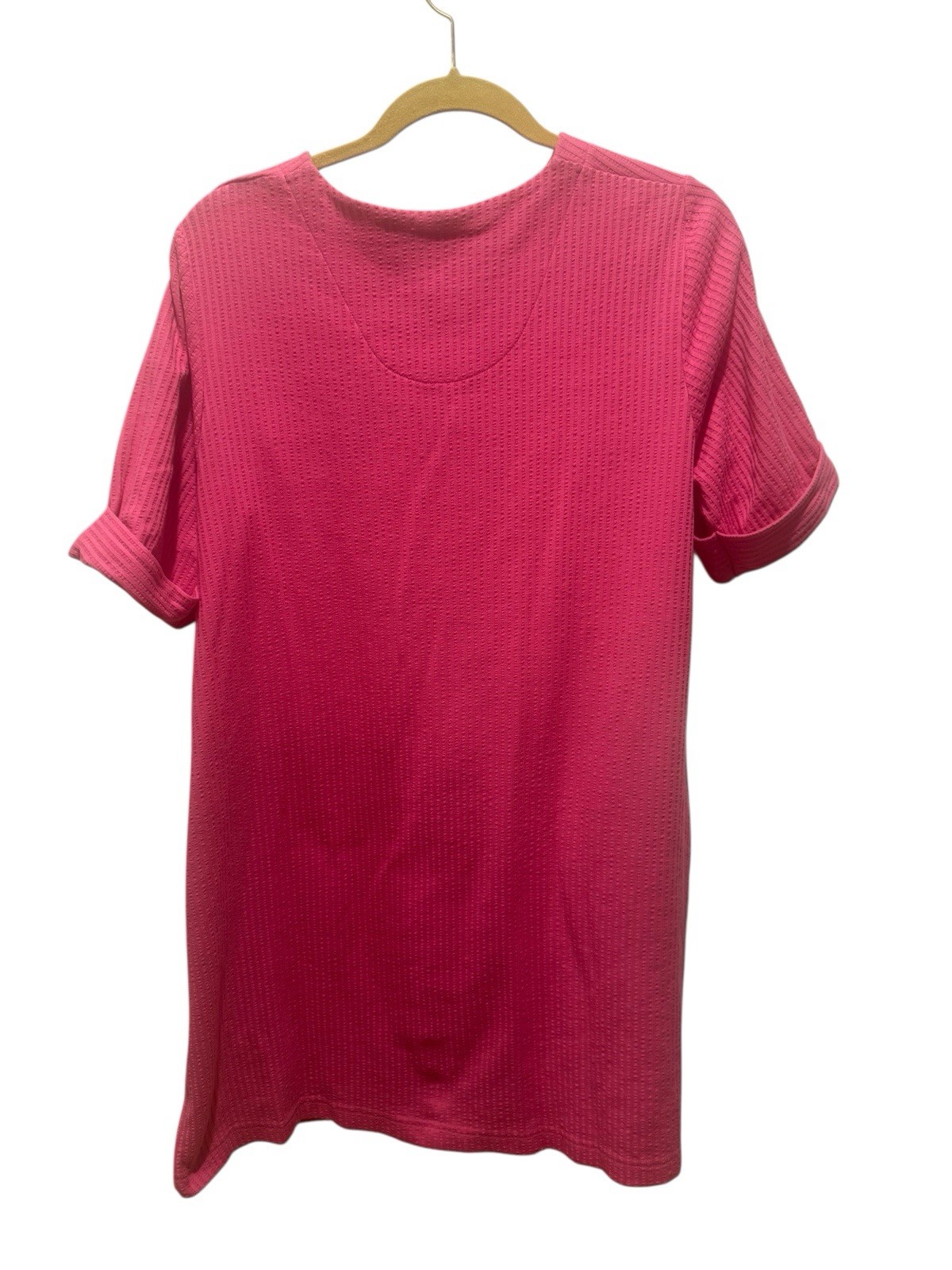 STAN HERMAN Pink Button-Up Short Sleeve Robe
