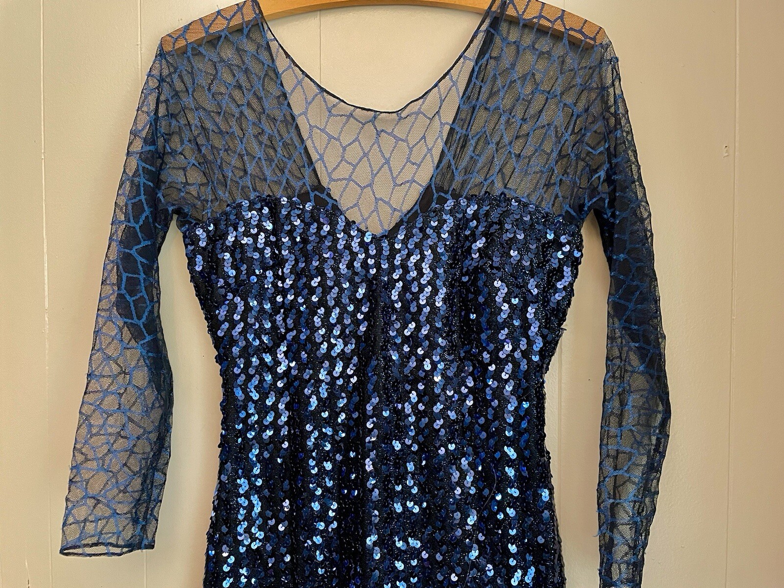 VTG 70’s New Leaf Samir Sequin Wiggle Dress Old Hollywood Cabaret Glam Sparkly