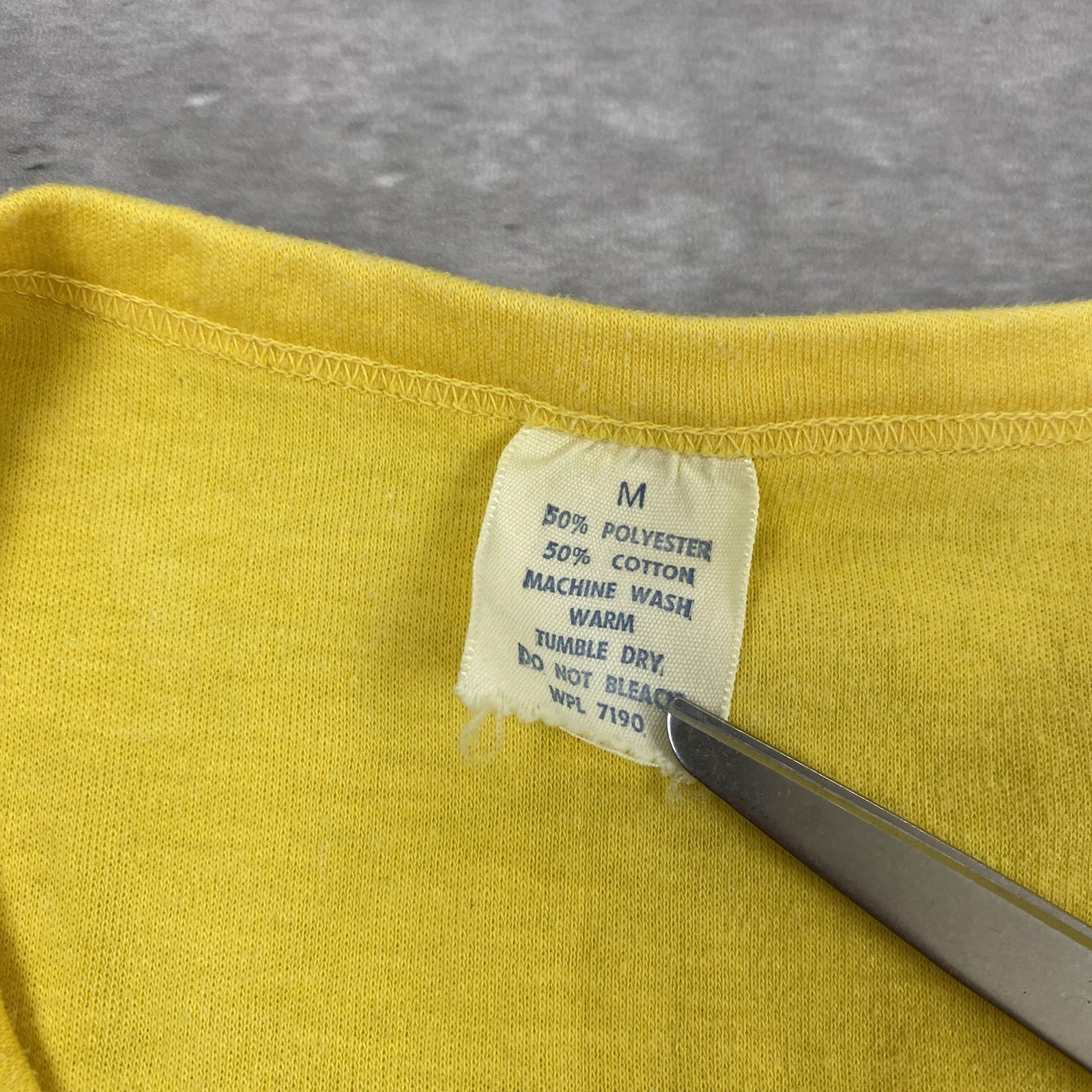 vintage 70s NEW YORK CITY BIG APPLE ringer baby doll t shirt yellow