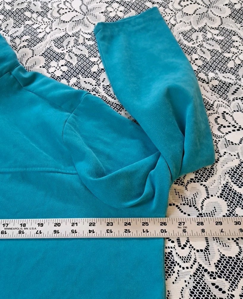Apparenza Jacket 22W Turquoise & Black Faux Suede Button Front 1990s Vintage