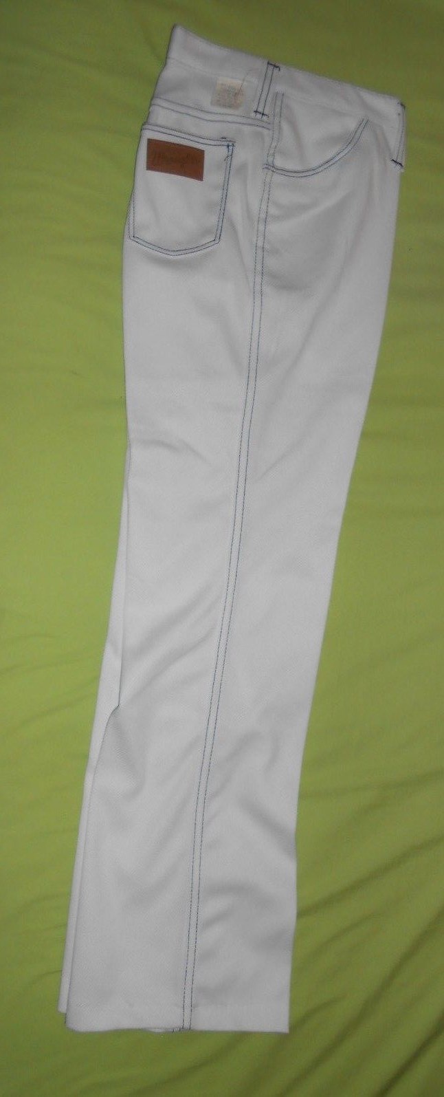 Womens 70s Original Wrangler Junior 13/14 27-28 waist White Jean Pants Flare Fit