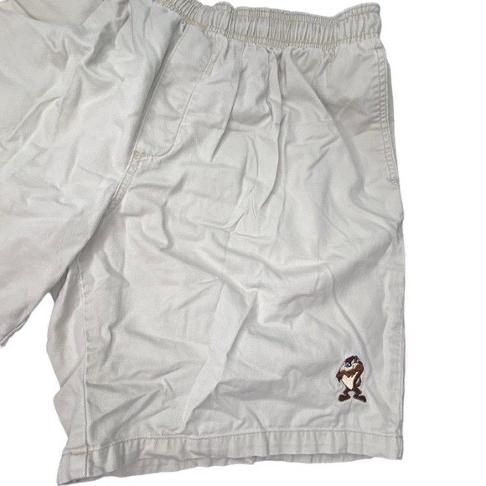 Vintage Shorts Warner Bros Studio Store Khaki Embroidered Taz High Waist Shorts