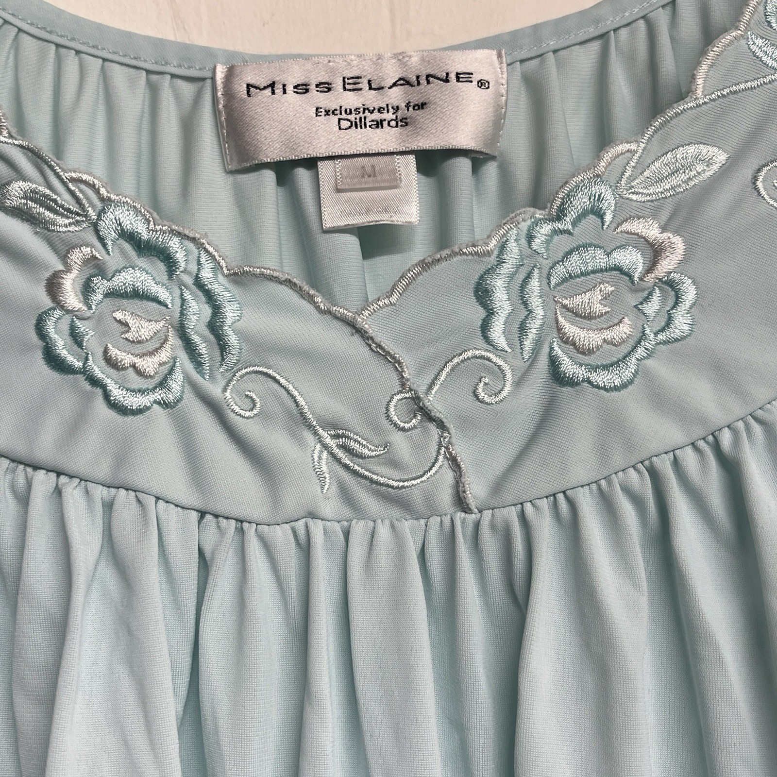 Miss Elaine Women’s Medium Blue Nylon Nightgown Sleeveless Dillards Exclusive