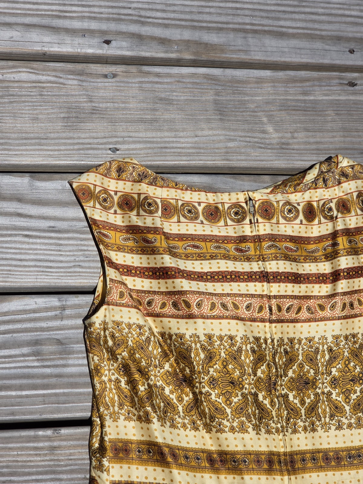 Vintage Dynasty Hong Kong One Shoulder Paisley Maxi Dress Size 10 Boho 70s Style