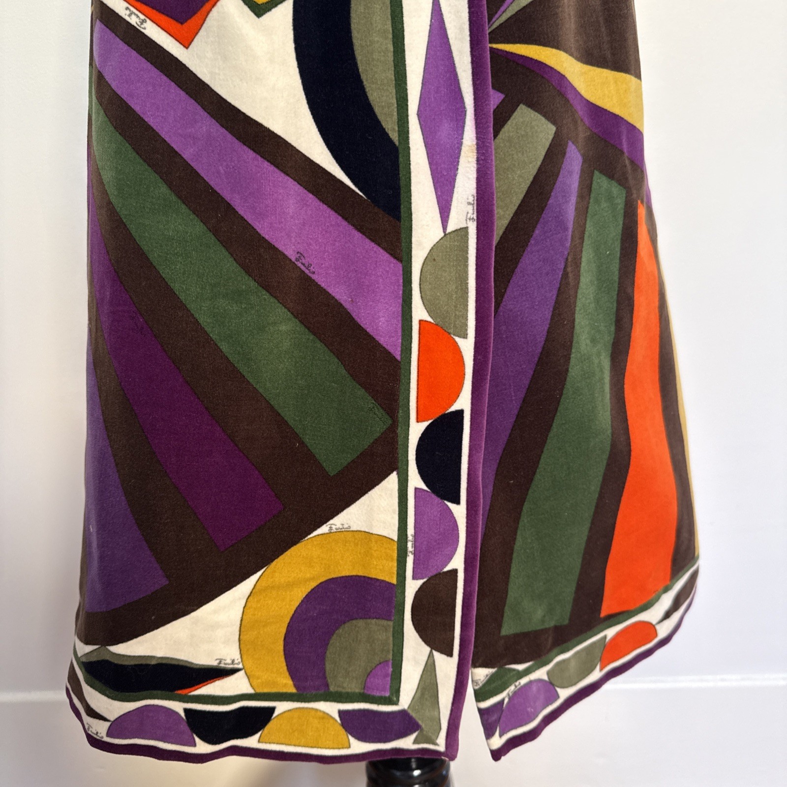 Vintage 1960’s Emilio Pucci For Saks Fifth Avenue Velvet A-Line Skirt XS Mod