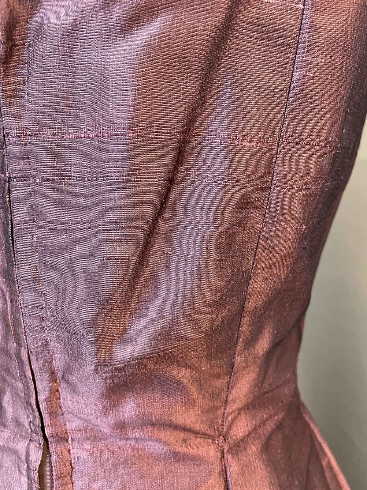 Amethyst Purple Raw Silk Cocktail Party Dress 1950s Vintage Rockabilly XS S