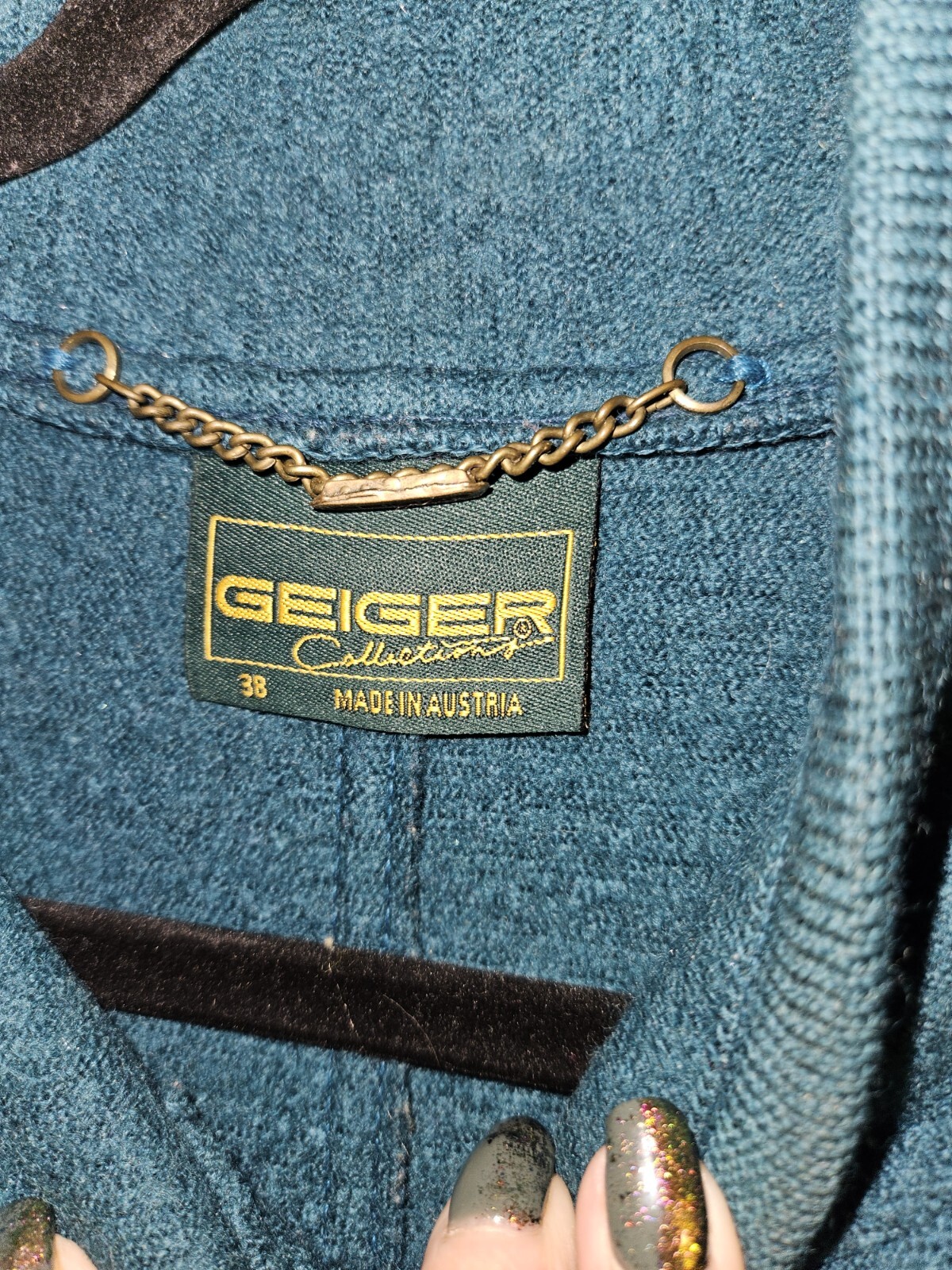 Vintage Geiger Collection Austria Teal Wool Full Length Long Over Coat Sz 38