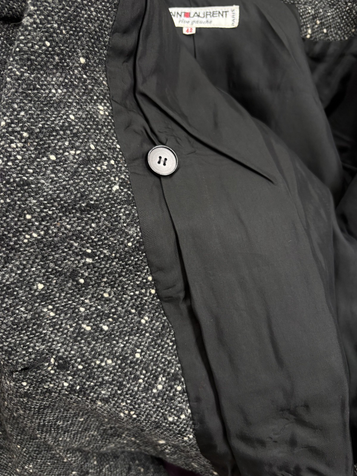 Vintage Saint Laurent Rive Gauche Tweed Blazer – Double Breasted Wool Jacket
