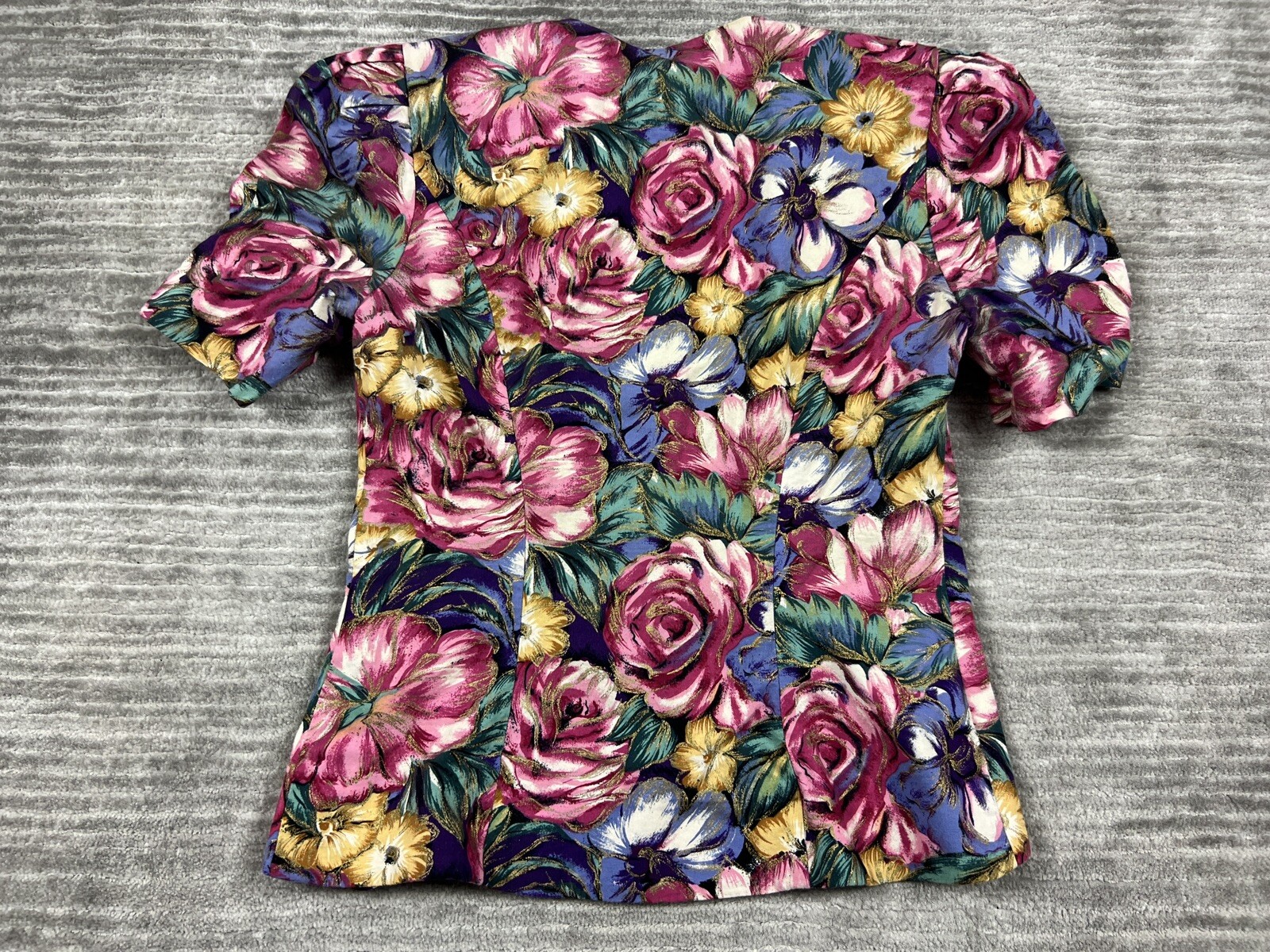 Jessica Howard by Mitchell Rodbell Top Womens S Petite Multicolor Floral Padded