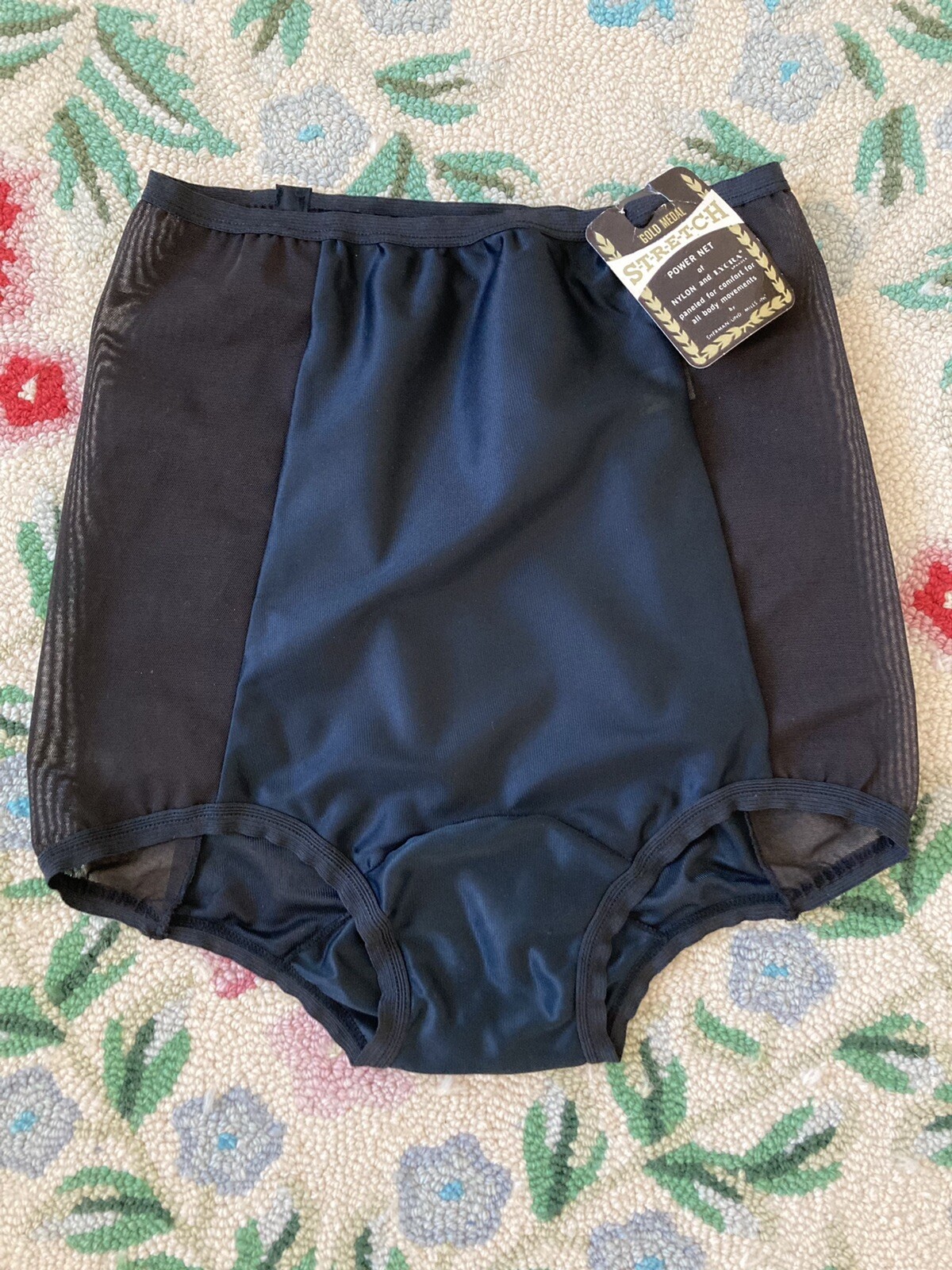 NWT! SPECTACULAR! Vtg Nylon & Lycra GOLD MEDAL Dbl Gusset Pillowtab Panties! 7/L