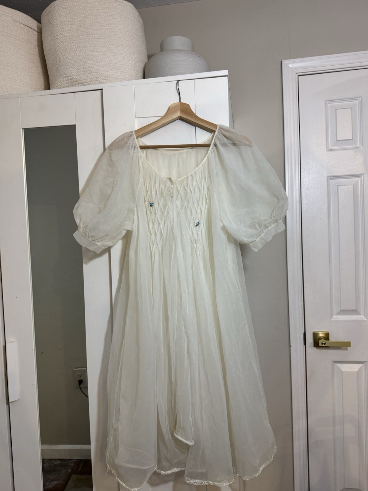 Miss Elaine VTG 1930s 40s Nightgown Peignoir S/M Romantic Victorian Flirty