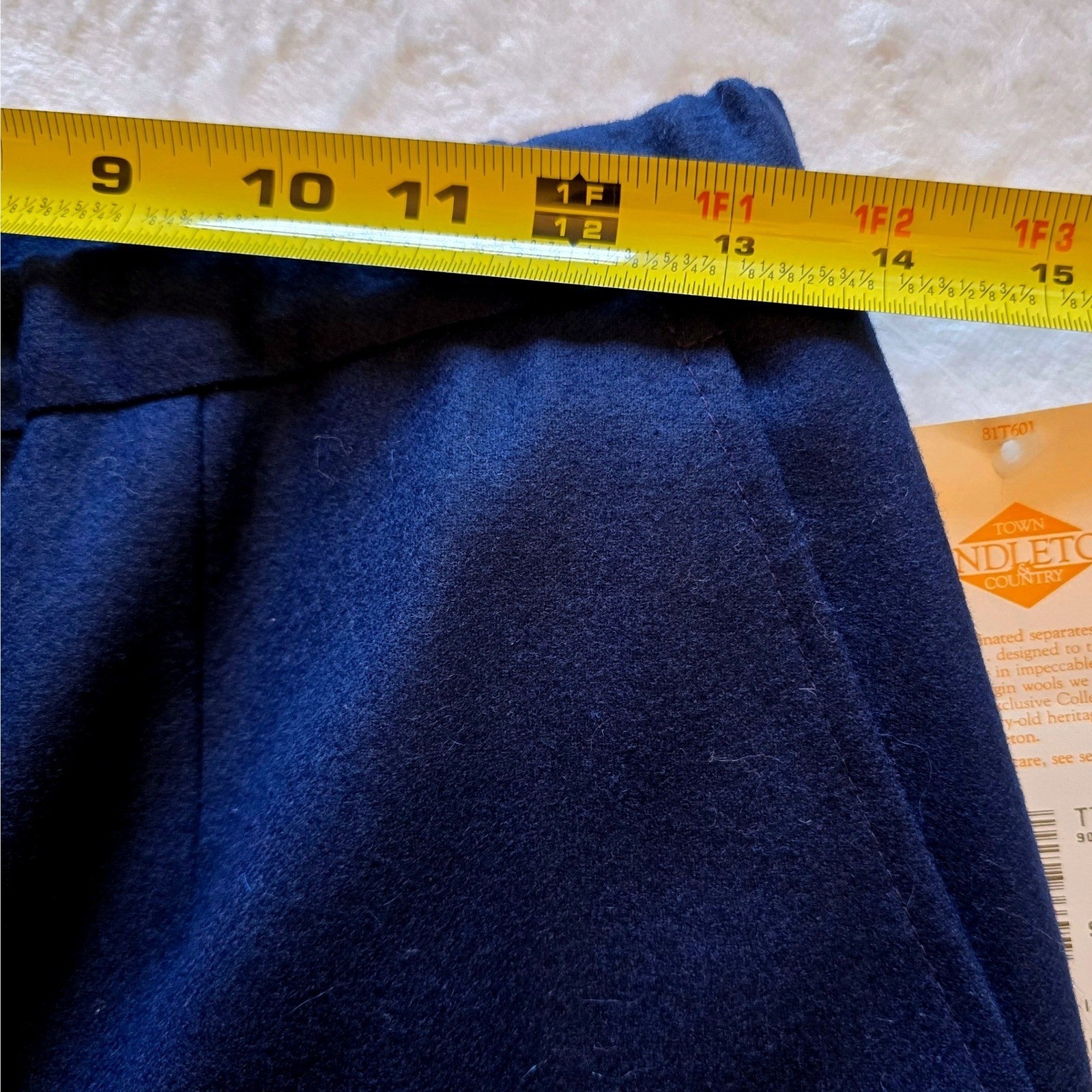 Pendleton Town & Country Womens Navy Blue Virgin Wool Trousers Pants Size 12 NWT
