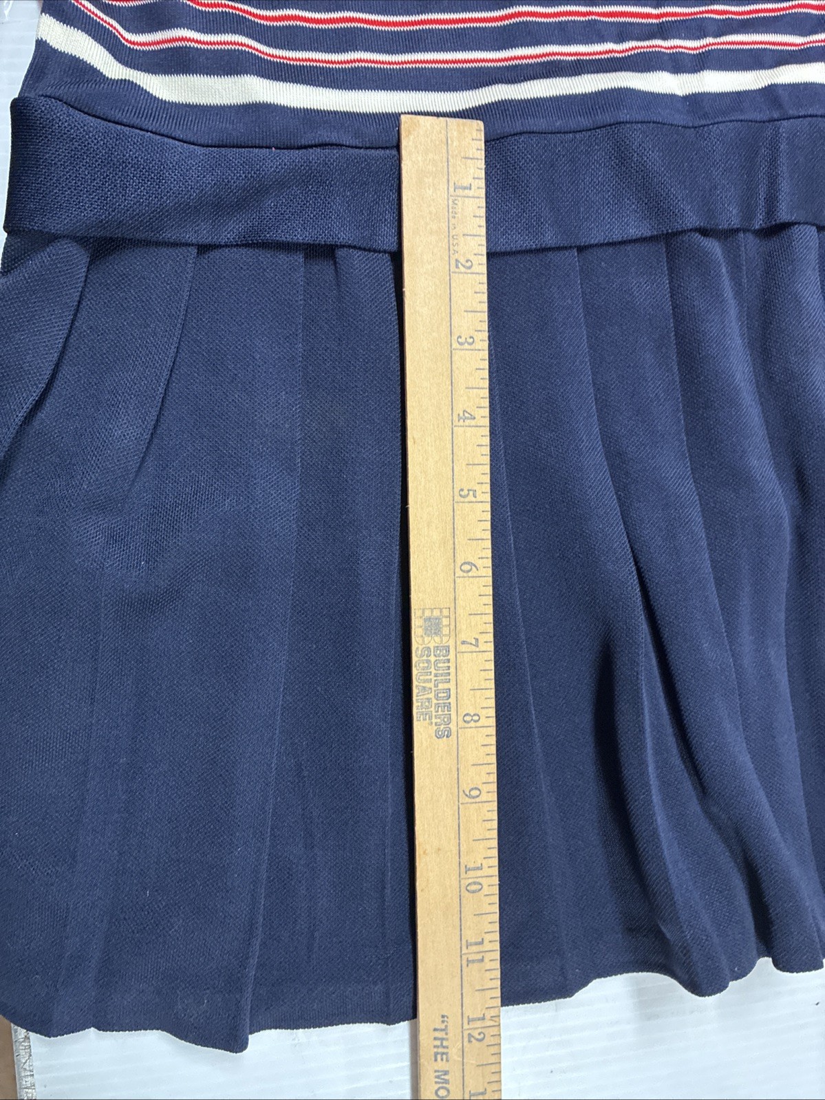 Vintage Red White and Blue Striped Sleeveless Dress Waist Size 32