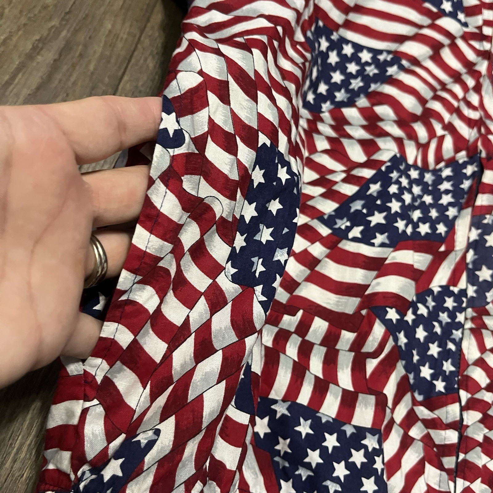 VTG Paradise Bay American Flag Jacket Adult M USA Made Patriotic Stars Stripes