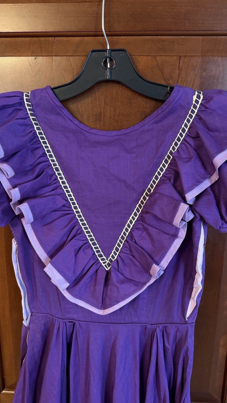 Vintage Partners Please Malco Modes Long Square Dance Dress Purple Ruffles