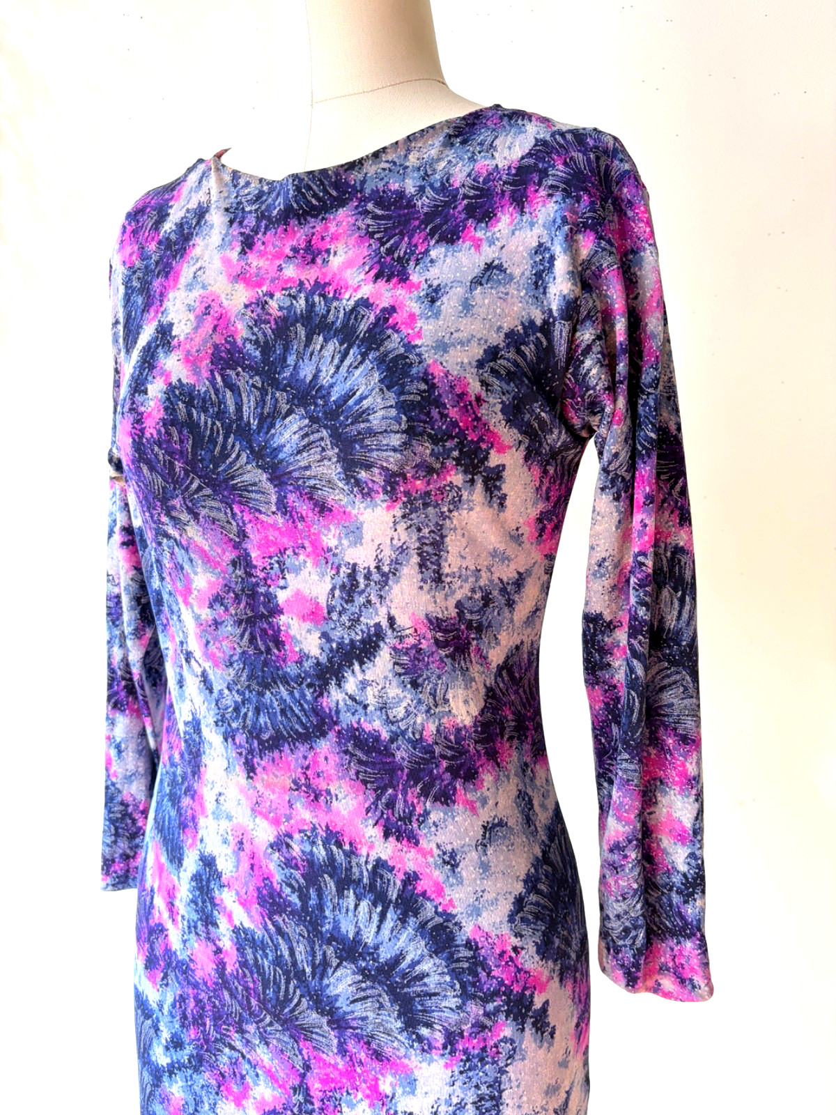 1960&rsquo;s Emilio Pucci for Lord & Taylor silk jersey knit dress purple and pink VGC