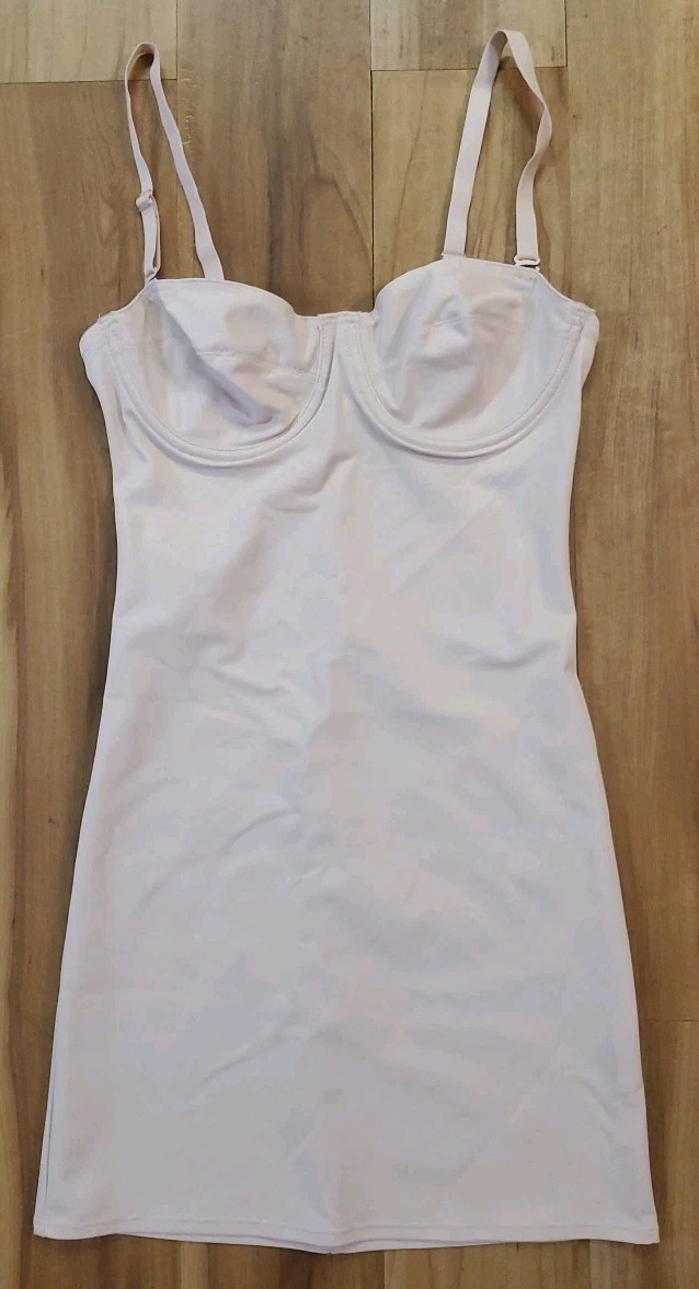 34B NANCY GANZ Body Slimmer Shapewear Underwire Slip 08322 Nude with Straps