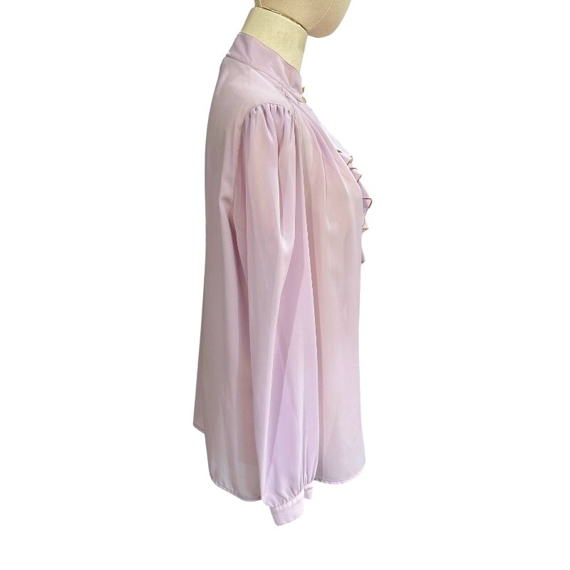 VTG Lloyd Williams Ruffle Front Blouse High Neck Victorian Secretary Cottagecore
