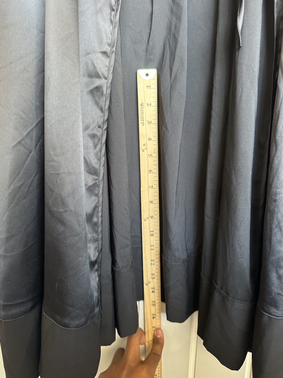 Vintage Cabernet Black Polyester Spandex Slip Dress & Robe w Belt Set Size XL