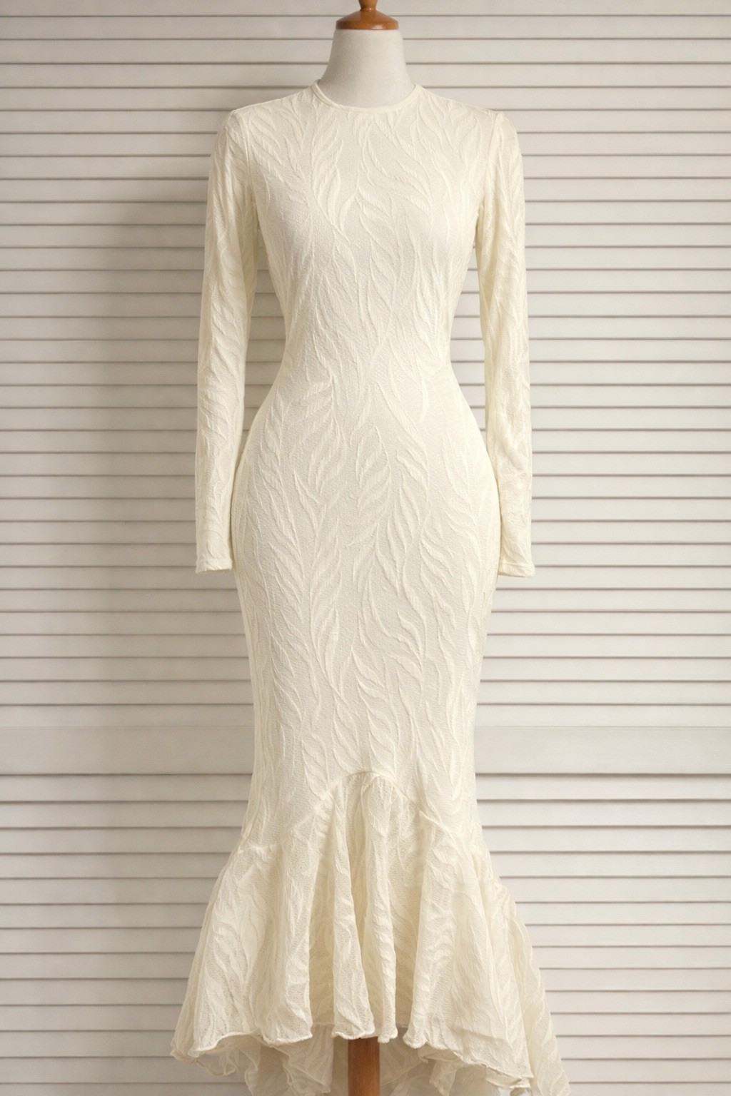 Vintage Climax Karen Okada Lace Mermaid Dress David Howard 80s Ivory Formal
