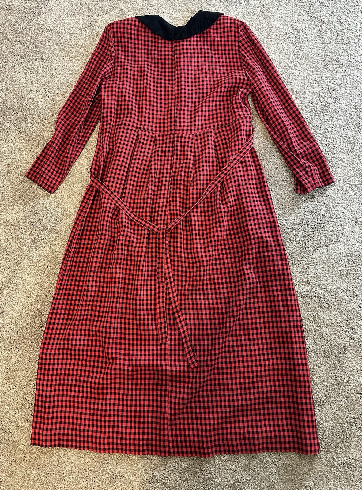 Vintage 90s Gingham Cottagecore Teacher Dress Womens Size 8 J.B.S Plaid Gingham