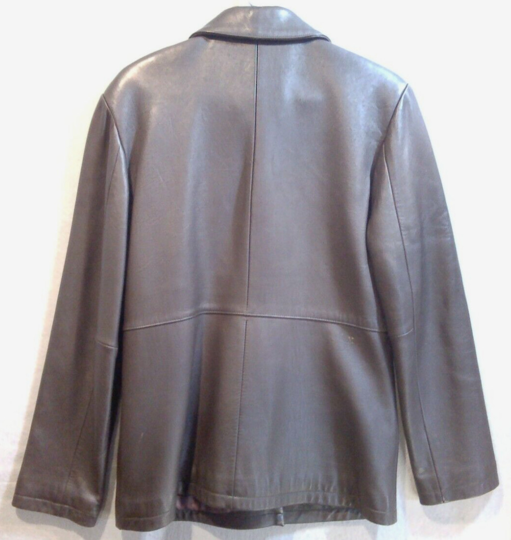 Vtg Adler Authentic Lamb Skin Soft Leather Jacket Womans Lined Coat Brown Sz L