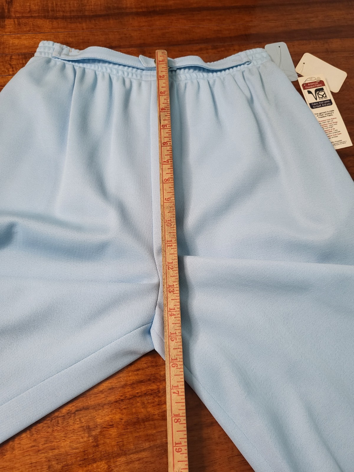 VTG 70s Graff California Blue Polyester 2 Piece Pantsuit Set Size 12 Made In USA