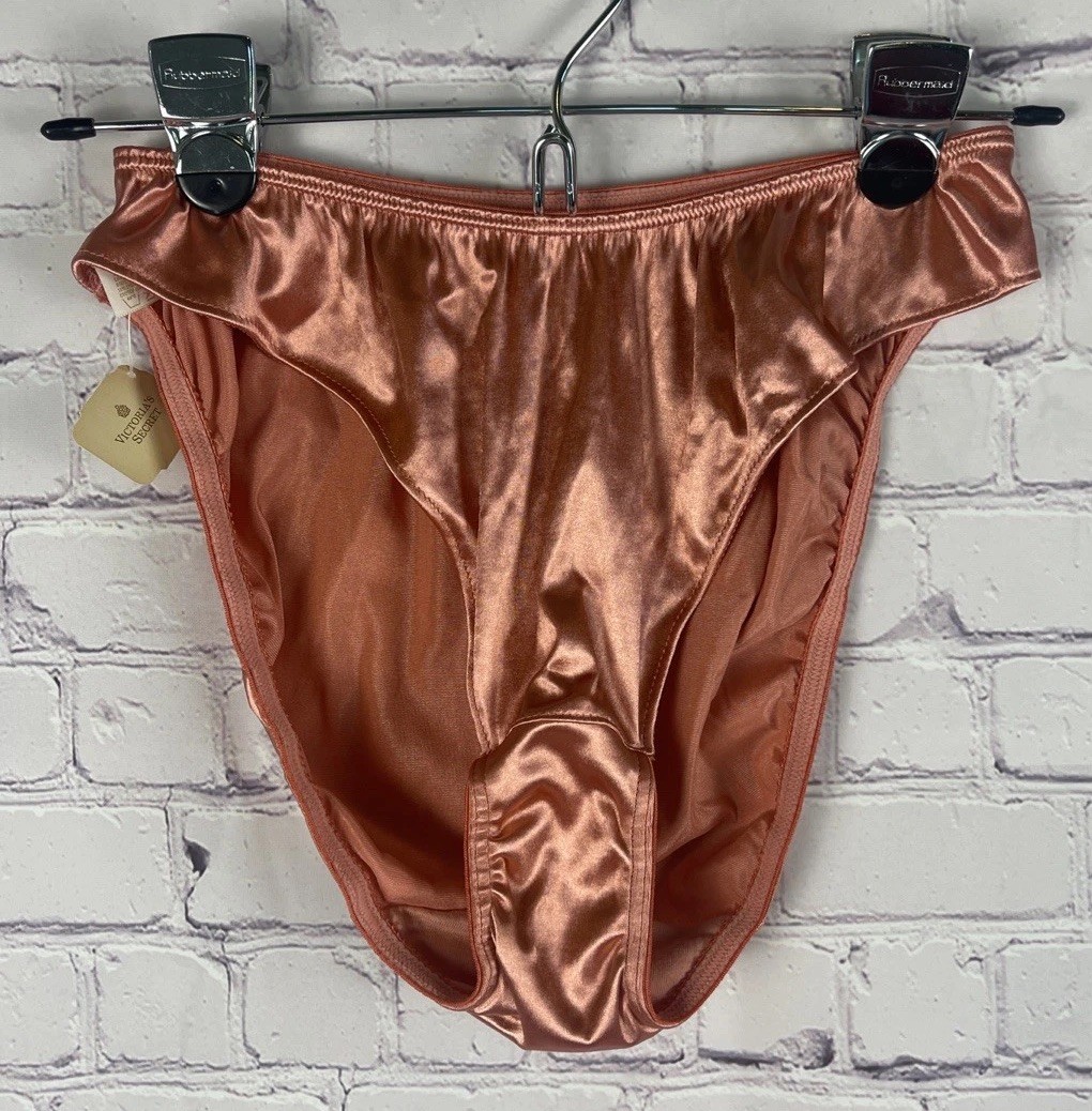 NWT Vintage Victoria&rsquo;s Secret Panties Second Skin Satin Ruffle USA 4360 Size L7