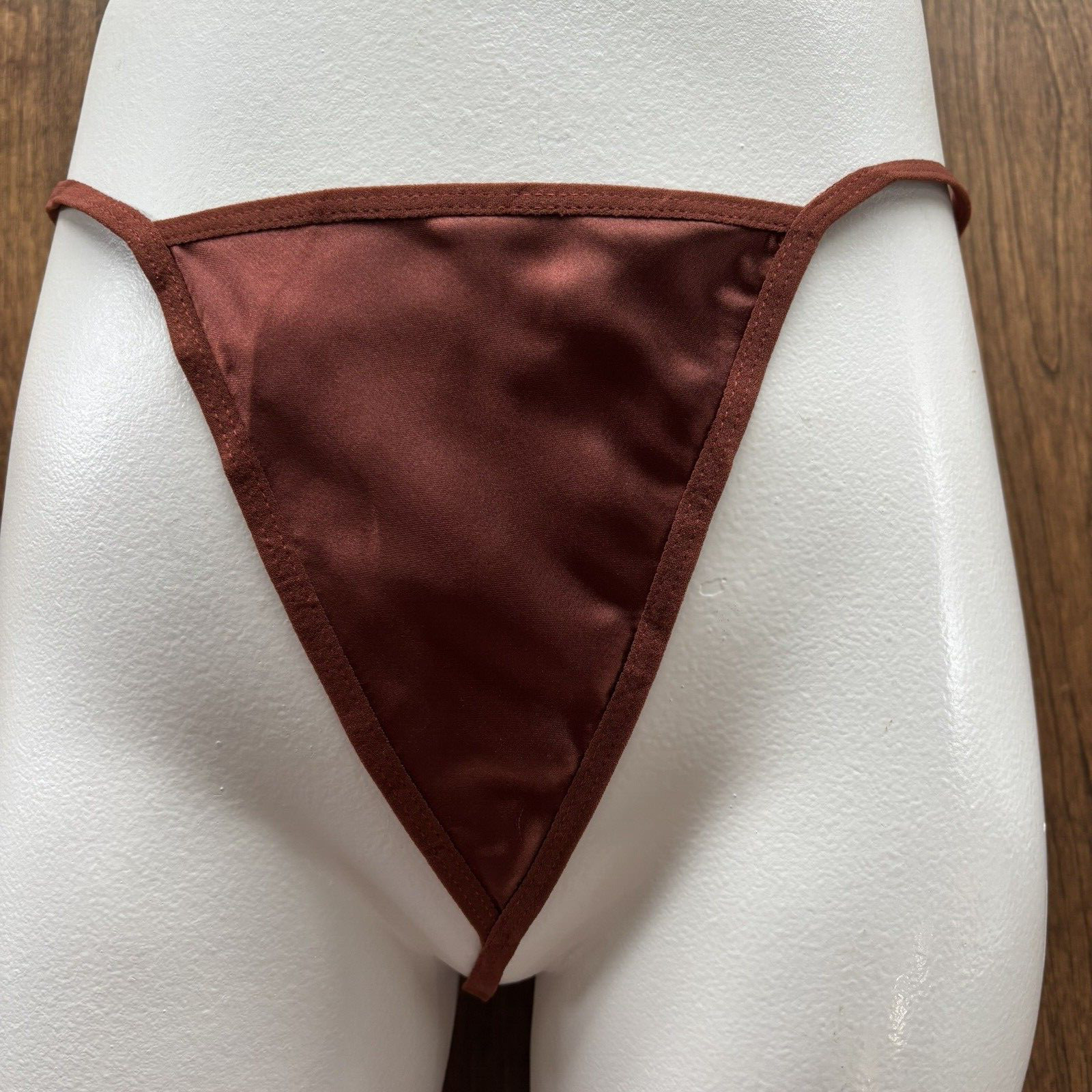 Vintage Second Skin Satin Like Thong Panty Copper Size 2X – NWOT