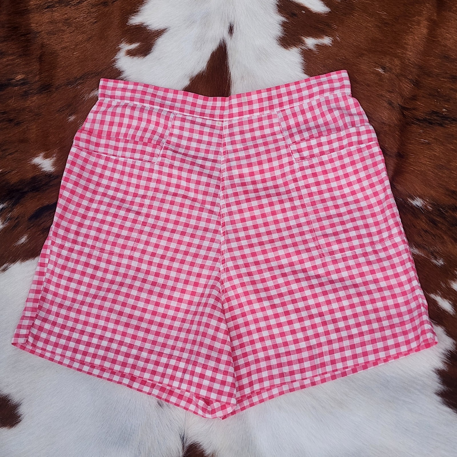 1950s 1940s Kerrybrooke Gingham Set 2 Pc Cotton Shorts Blouse SM XS Vintage