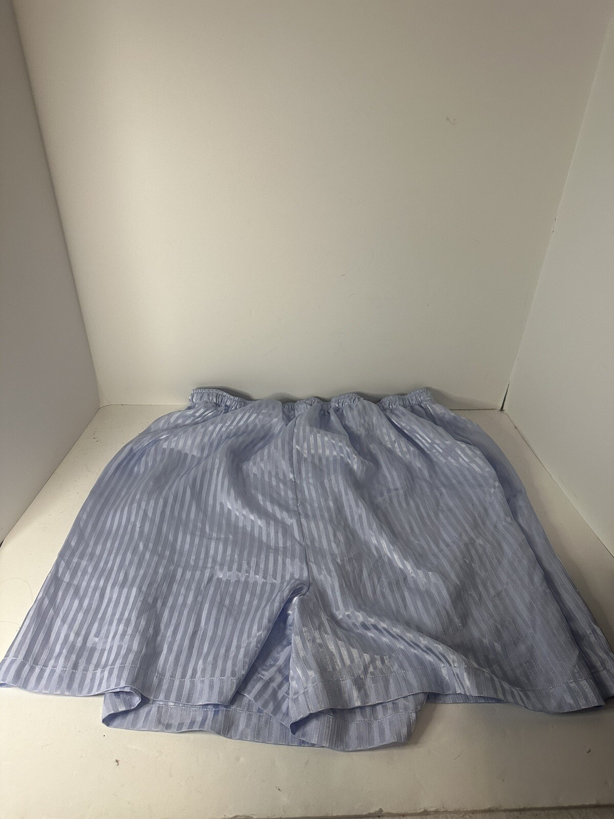 Vintage Secret treasures Satin sleep shorts striped light blue size 2XL
