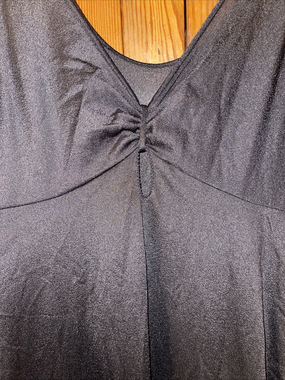 VTG Vanity Fair Sheer Negligee Nightgown Black Bust Sz 36 Tricot Nylon