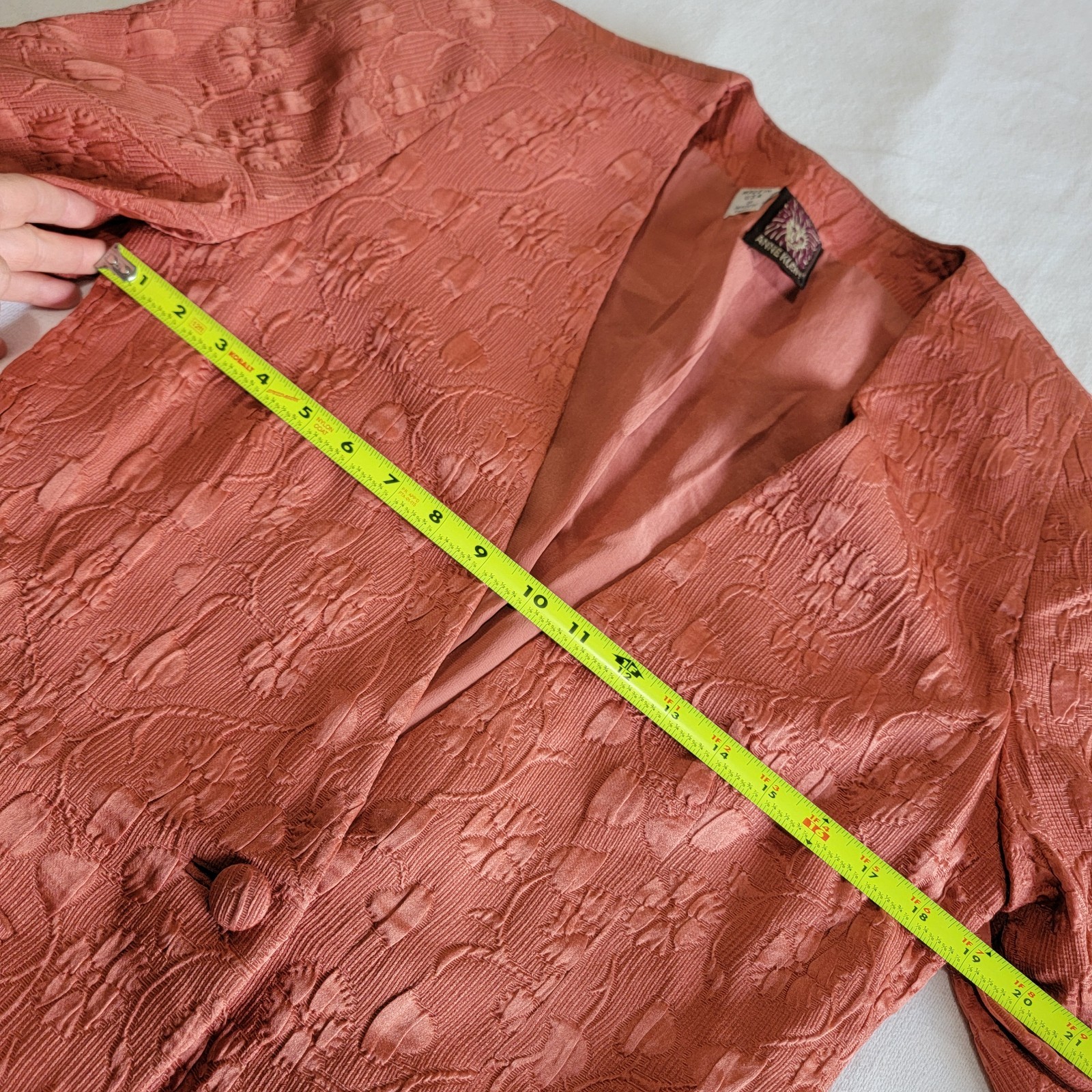 Vintage 1970s Anne Klein Blazer Jacket Union Made Orange Salmon Women Size 6