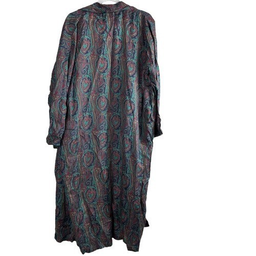 VTG 80s BG Intimates 100% Silk Paisley Robe One Size Kimono Duster bohemian