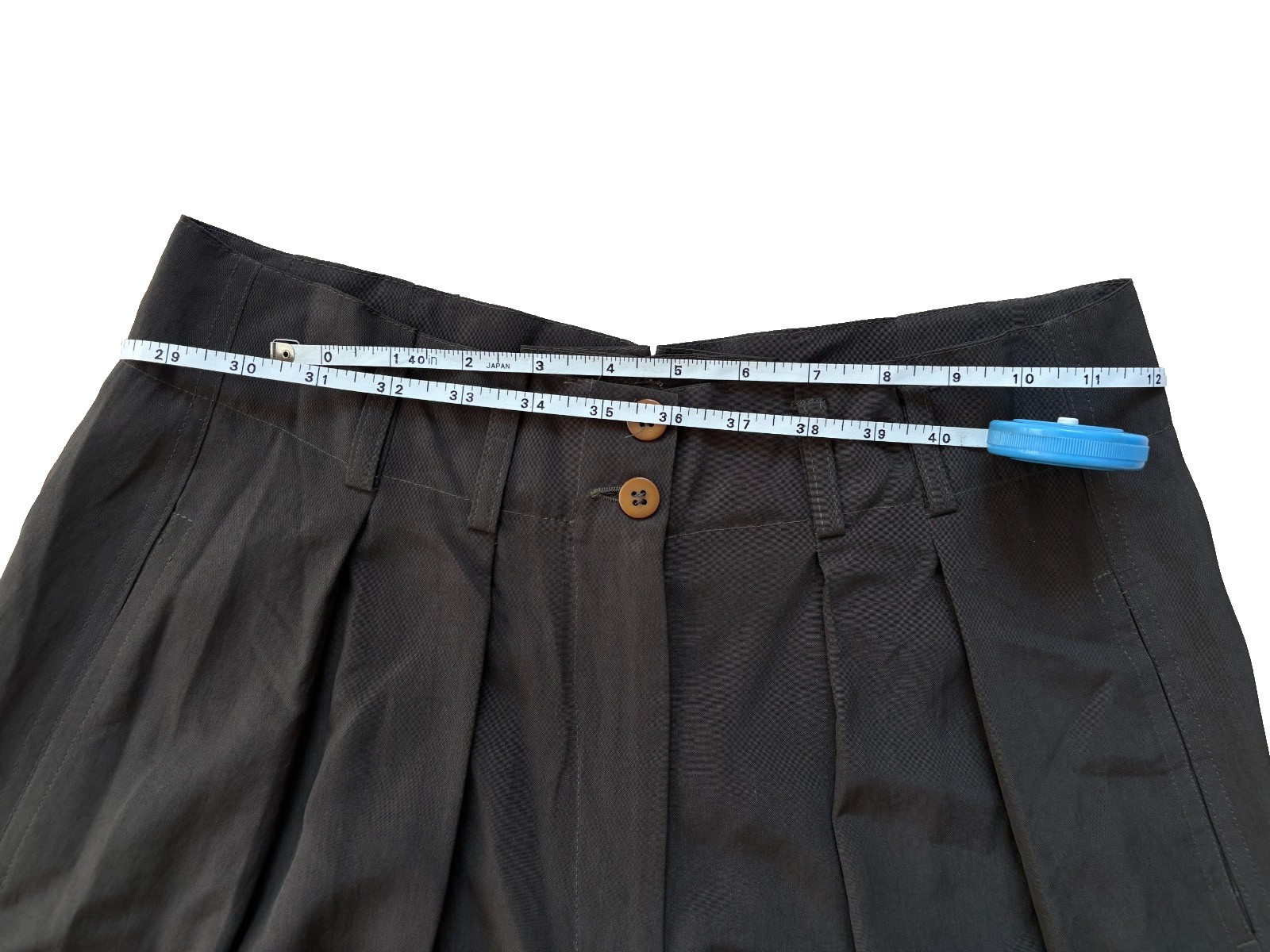 VTG Giorgio Armani Pleated Pleated Long Shorts, Pure Silk, Altered
