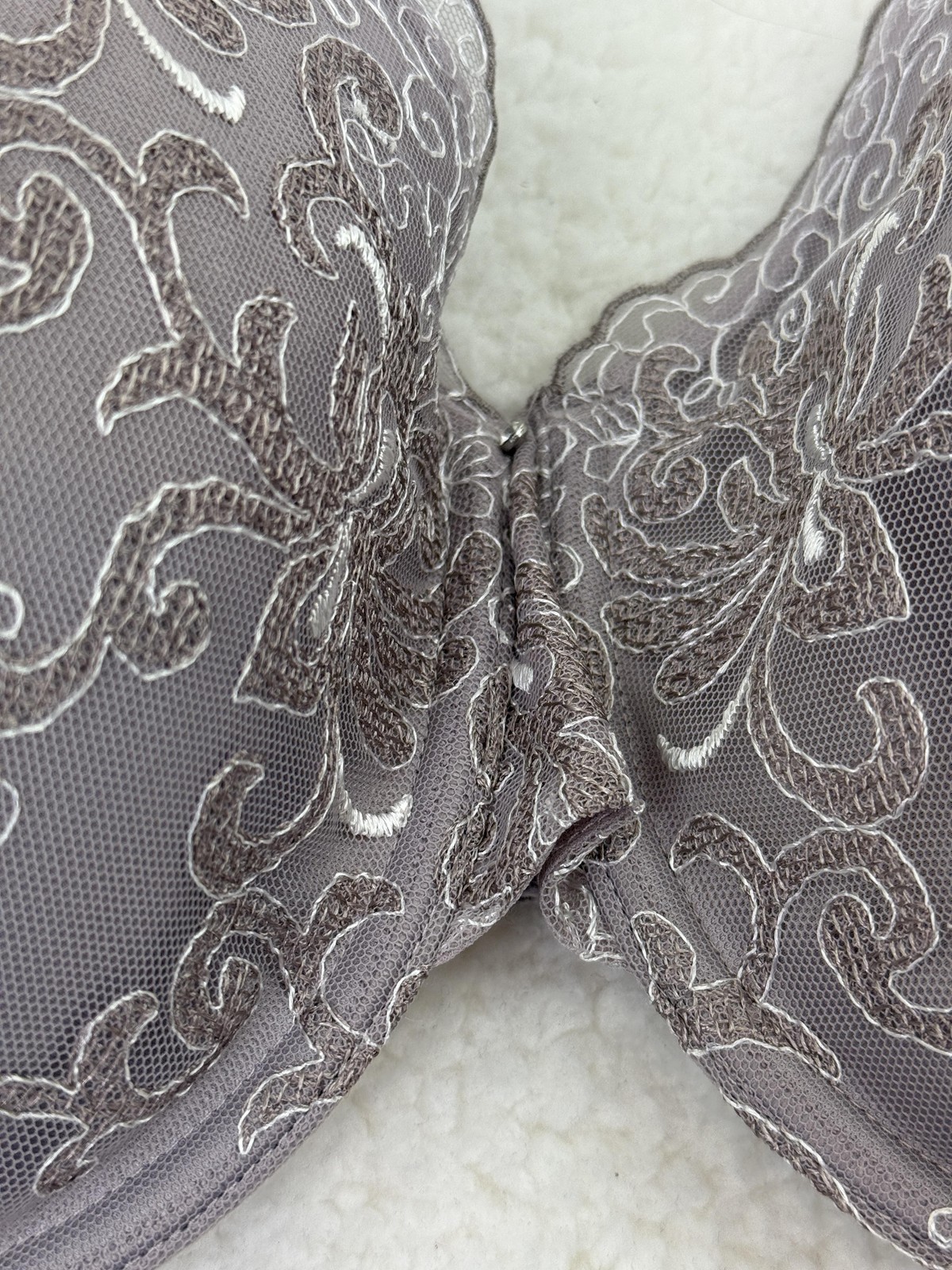 Playtex Bra Womens 38DD Gray Love My Curves Lace Underwire WMSMITH COMB