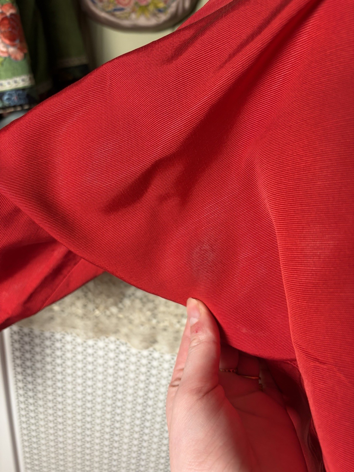 Vintage 1950s Bright Red Rayon Faille Tailored Fit And Flare Dress