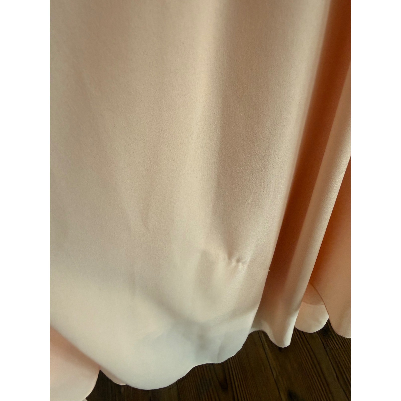 Vintage JCPenney Lace Chiffon Handkerchief Hem Dress Peach Pink 80s 90s Fairy