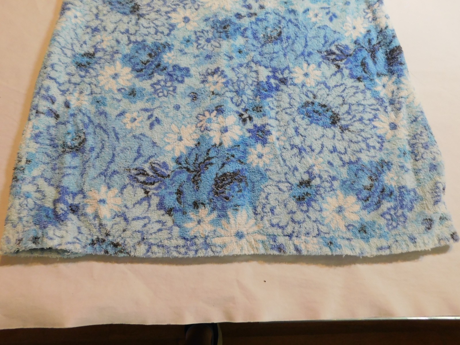 VTG TERRY CLOTH TOWEL DRESS 60&rsquo;s BEACH TOWEL COVER UP GROOVY HANDMADE sz S M