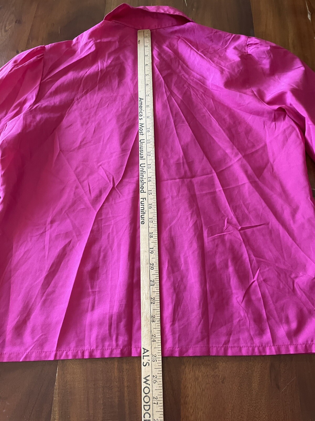 Vintage Judy Bond Button Up Pink Polyester Blouse Size 18
