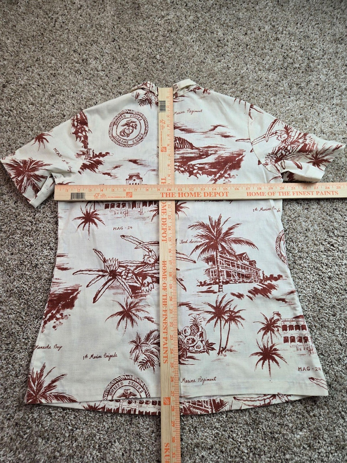 Vintage Action Sportswear Hawaiian Shirt Womens 16 USMC Zip Up Talon Zip 60s