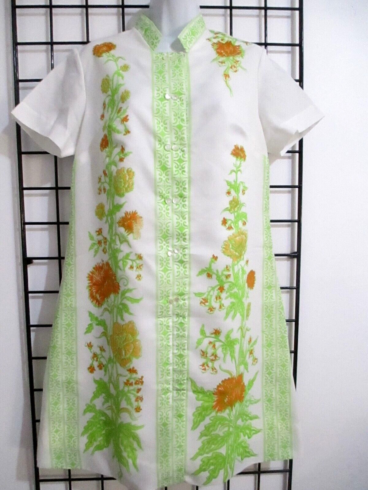 VINTAGE BERNARDO 🌸 MEDIUM / 38&Prime; BUST MAX==POLYESTER / ORIENTAL / DAY DRESS