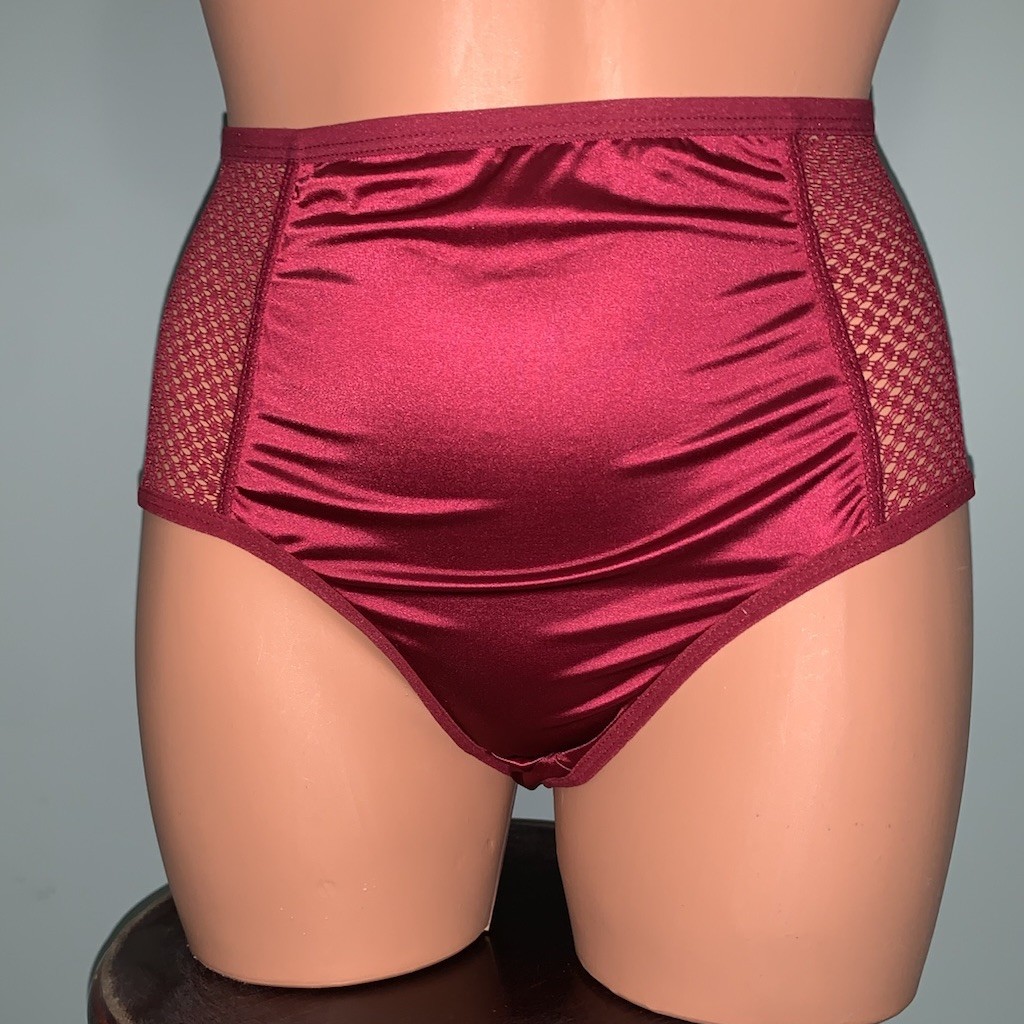 NEW Glossy Secret Stretch Satin XL Hi Cut Bikini Brief Panties SILKY!! 2nd Skin